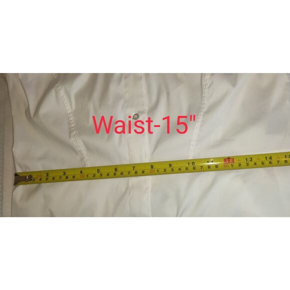 Per Se By Carlisle White Blouse Womens 6 Hi Low Crisp Stretch Asymmetrical - Picture 10 of 16